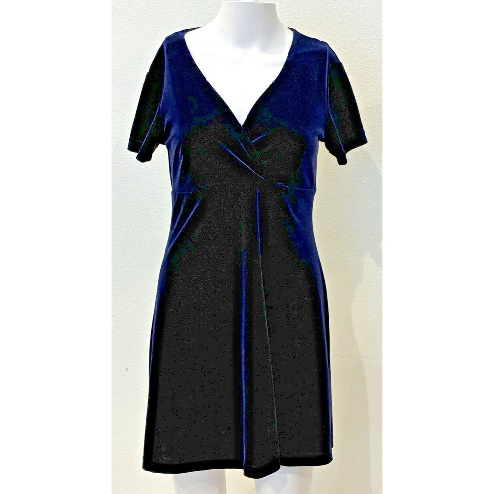 Vintage Y2K 90s La Belle Velvet Fairy Grunge Babydoll Dress Womens Sz M Blue USA